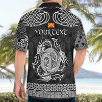 Personalized Anglesey Ynys Mon Hawaiian Shirt Black Standing Stone Celtic-inspired - Wonder Print Shop