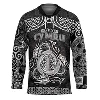 Personalized Anglesey Ynys Mon Hockey Jersey Black Standing Stone Celtic-inspired - Wonder Print Shop