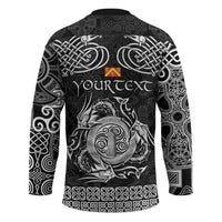 Personalized Anglesey Ynys Mon Hockey Jersey Black Standing Stone Celtic-inspired - Wonder Print Shop