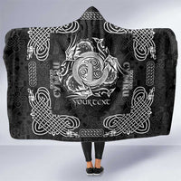 Personalized Anglesey Ynys Mon Hooded Blanket Black Standing Stone Celtic-inspired - Wonder Print Shop