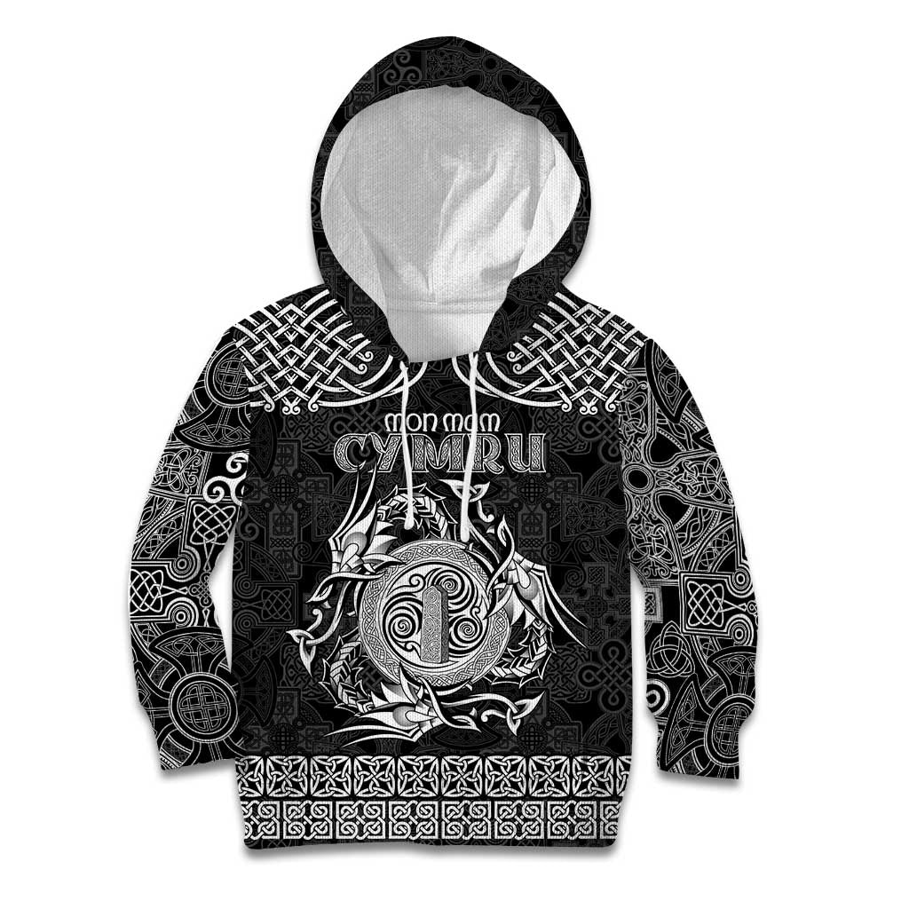 Personalized Anglesey Ynys Mon Kid Hoodie Black Standing Stone Celtic-inspired - Wonder Print Shop