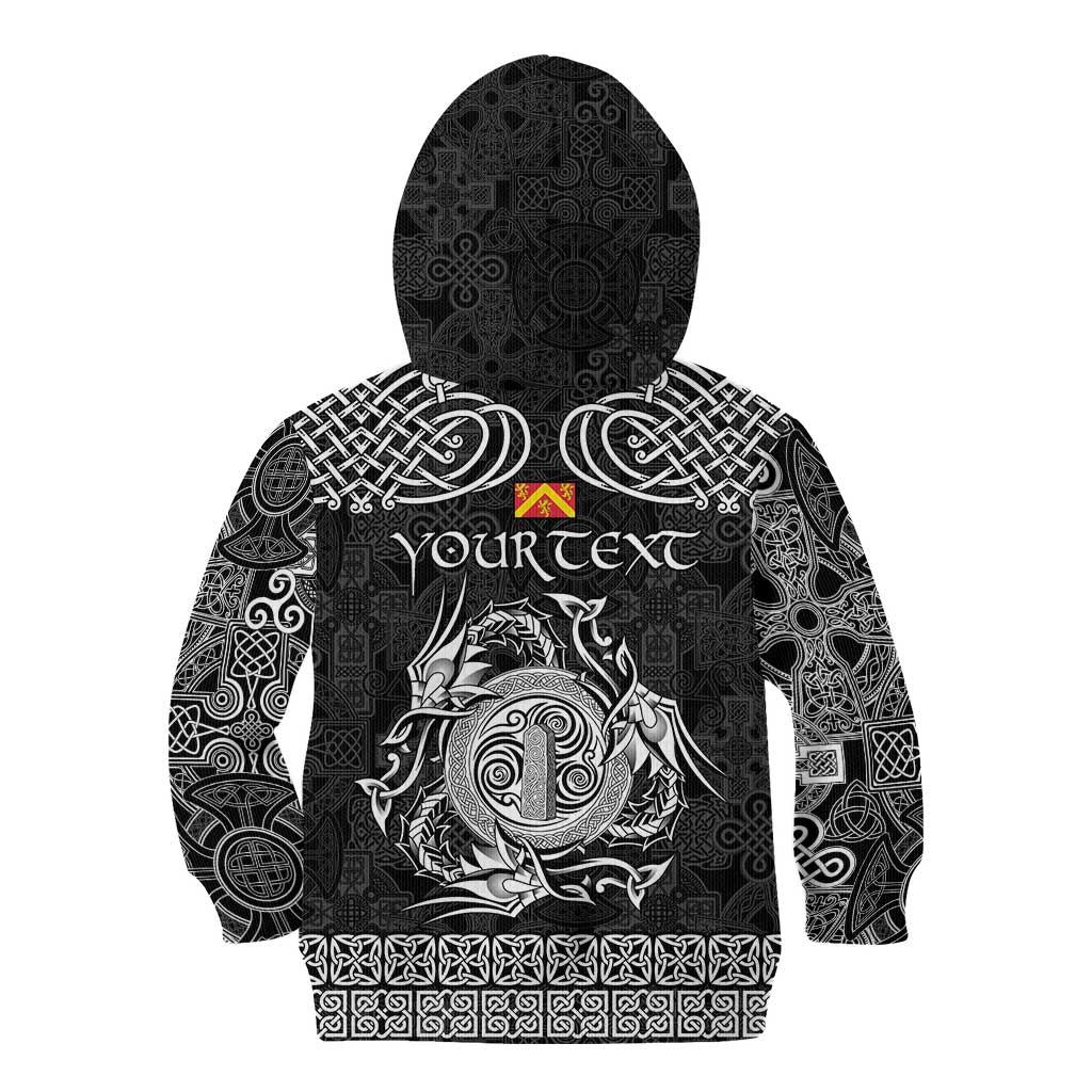 Personalized Anglesey Ynys Mon Kid Hoodie Black Standing Stone Celtic-inspired - Wonder Print Shop