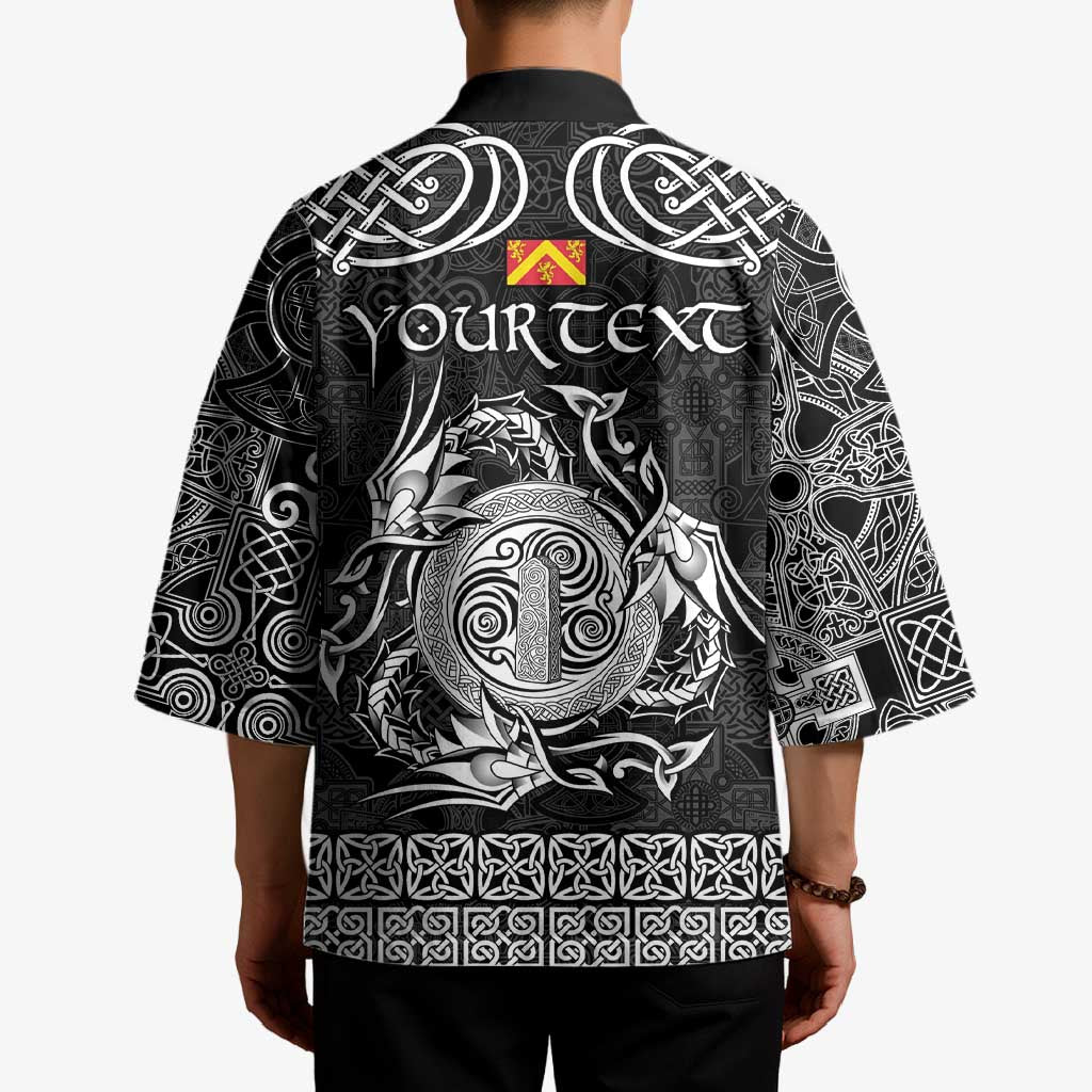 Personalized Anglesey Ynys Mon Kimono Black Standing Stone Celtic-inspired - Wonder Print Shop