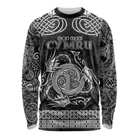 Personalized Anglesey Ynys Mon Long Sleeve Shirt Black Standing Stone Celtic-inspired - Wonder Print Shop