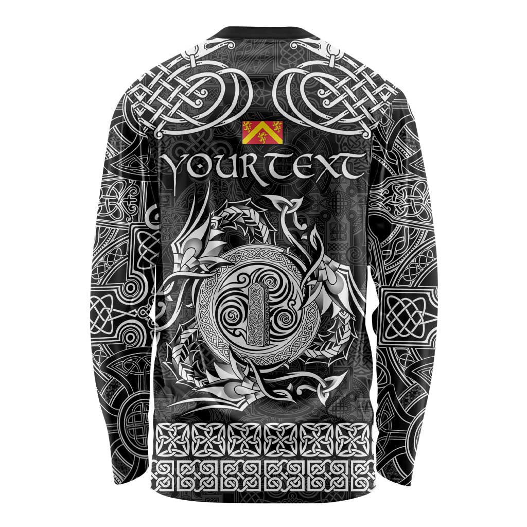 Personalized Anglesey Ynys Mon Long Sleeve Shirt Black Standing Stone Celtic-inspired - Wonder Print Shop