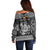 Personalized Anglesey Ynys Mon Off Shoulder Sweater Black Standing Stone Celtic-inspired - Wonder Print Shop