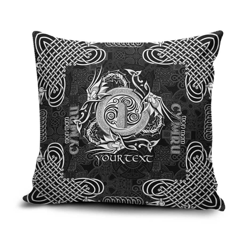 Personalized Anglesey Ynys Mon Pillow Cover Black Standing Stone Celtic-inspired - Wonder Print Shop
