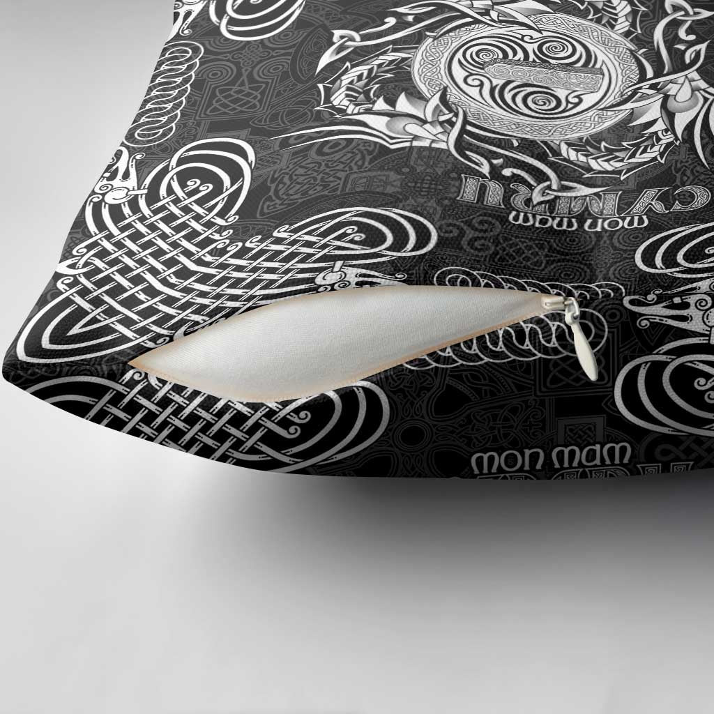 Personalized Anglesey Ynys Mon Pillow Cover Black Standing Stone Celtic-inspired - Wonder Print Shop