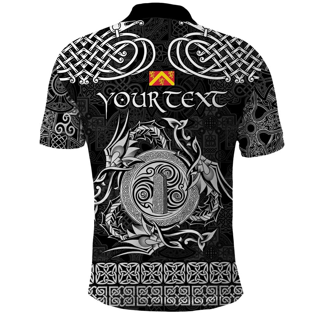 Personalized Anglesey Ynys Mon Polo Shirt Black Standing Stone Celtic-inspired - Wonder Print Shop