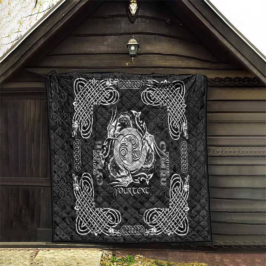 Personalized Anglesey Ynys Mon Quilt Black Standing Stone Celtic-inspired - Wonder Print Shop
