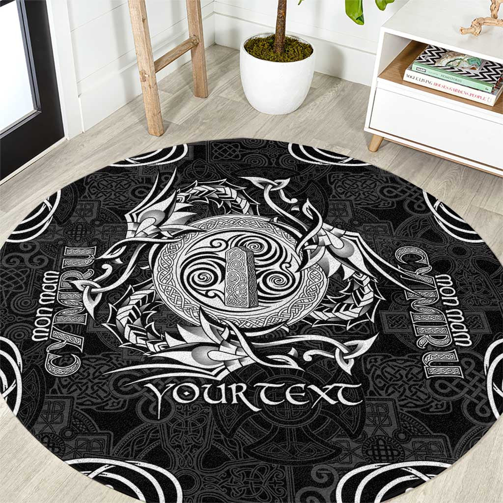 Personalized Anglesey Ynys Mon Round Carpet Black Standing Stone Celtic-inspired - Wonder Print Shop