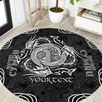 Personalized Anglesey Ynys Mon Round Carpet Black Standing Stone Celtic-inspired - Wonder Print Shop