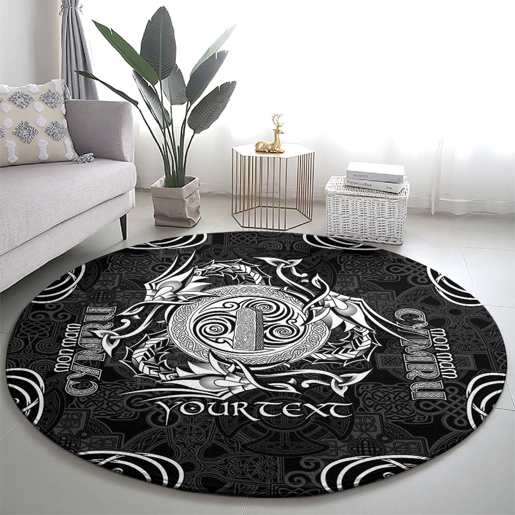 Personalized Anglesey Ynys Mon Round Carpet Black Standing Stone Celtic-inspired - Wonder Print Shop