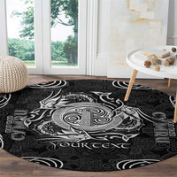 Personalized Anglesey Ynys Mon Round Carpet Black Standing Stone Celtic-inspired - Wonder Print Shop