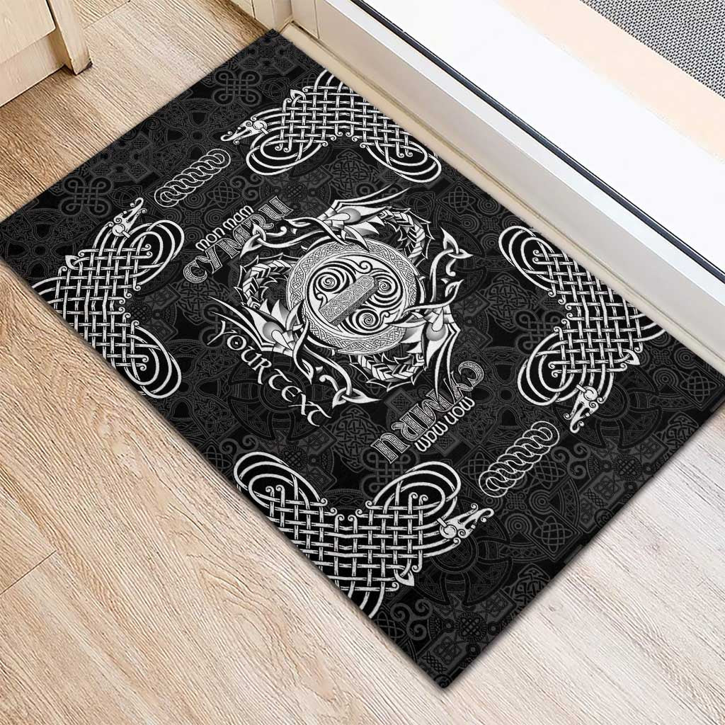 Personalized Anglesey Ynys Mon Rubber Doormat Black Standing Stone Celtic-inspired - Wonder Print Shop