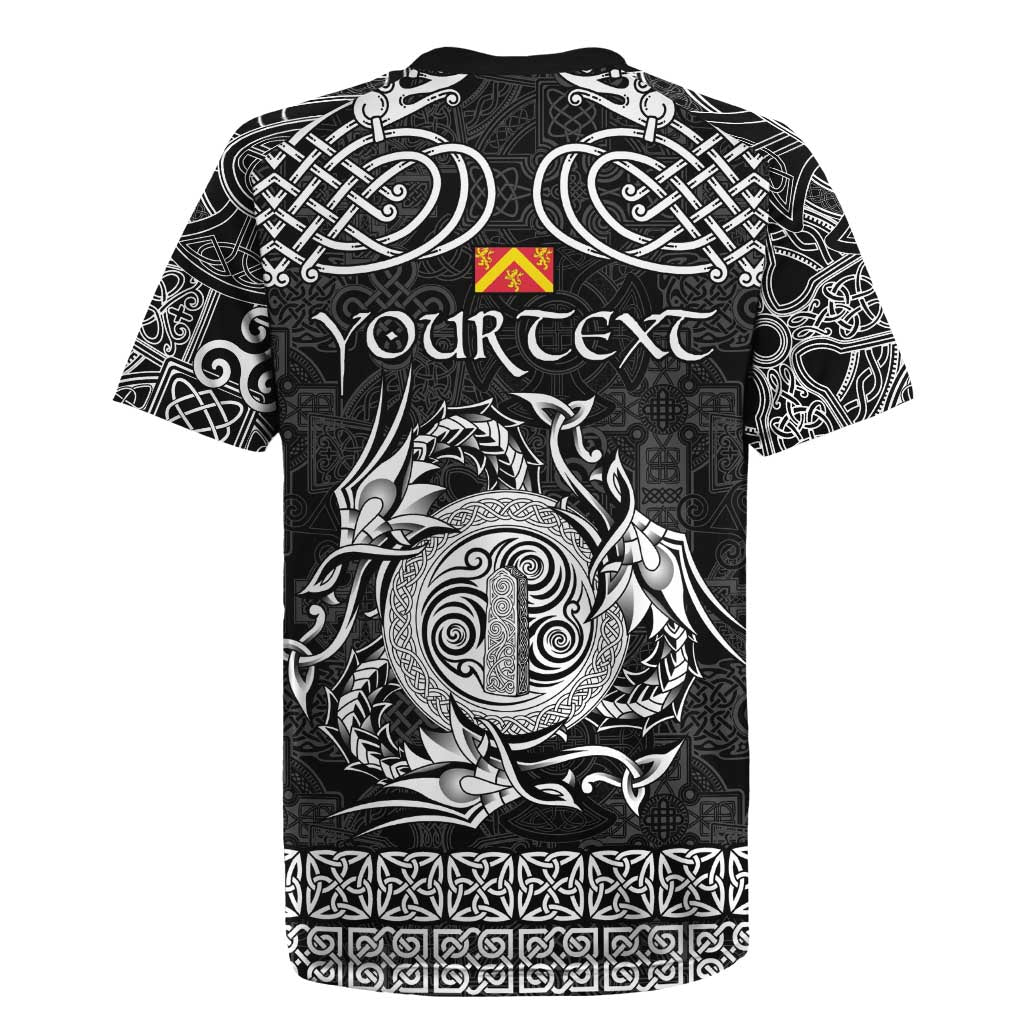Personalized Anglesey Ynys Mon Rugby Jersey Black Standing Stone Celtic-inspired - Wonder Print Shop