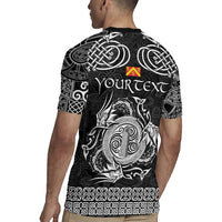 Personalized Anglesey Ynys Mon Rugby Jersey Black Standing Stone Celtic-inspired - Wonder Print Shop