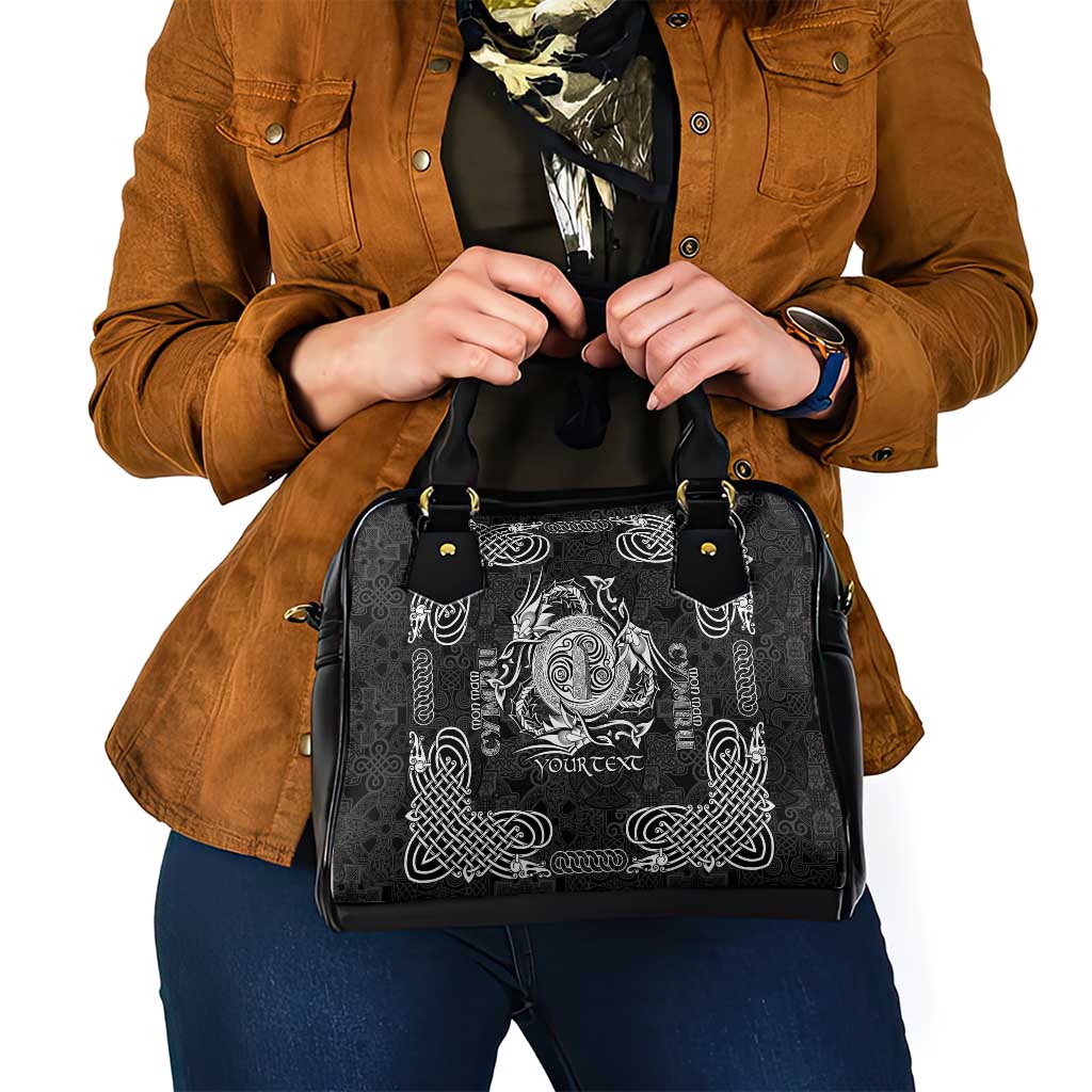 Personalized Anglesey Ynys Mon Shoulder Handbag Black Standing Stone Celtic-inspired - Wonder Print Shop