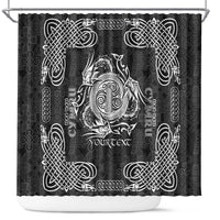 Personalized Anglesey Ynys Mon Shower Curtain Black Standing Stone Celtic-inspired - Wonder Print Shop