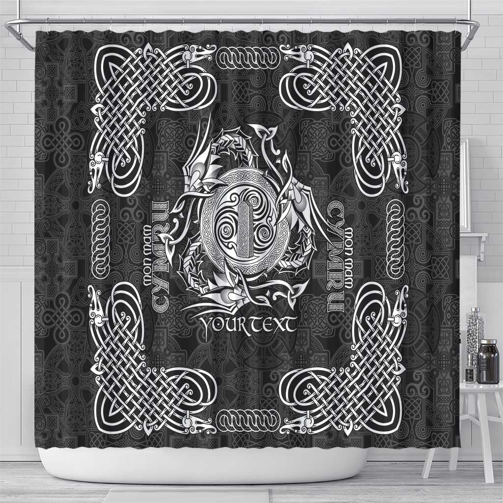 Personalized Anglesey Ynys Mon Shower Curtain Black Standing Stone Celtic-inspired - Wonder Print Shop