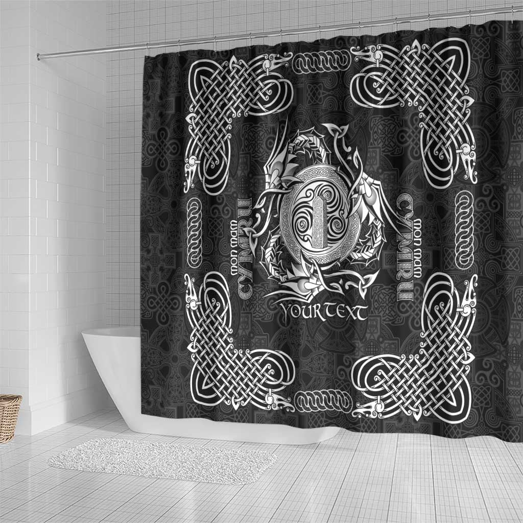 Personalized Anglesey Ynys Mon Shower Curtain Black Standing Stone Celtic-inspired - Wonder Print Shop