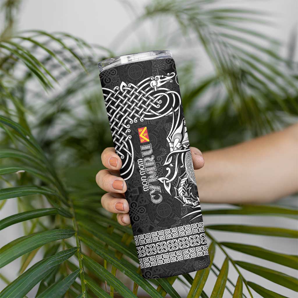 Personalized Anglesey Ynys Mon Skinny Tumbler Black Standing Stone Celtic-inspired - Wonder Print Shop