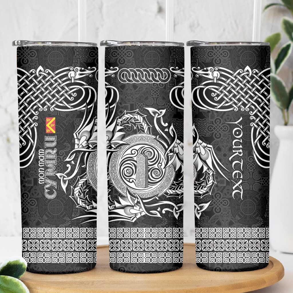 Personalized Anglesey Ynys Mon Skinny Tumbler Black Standing Stone Celtic-inspired - Wonder Print Shop