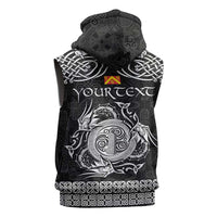 Personalized Anglesey Ynys Mon Sleeveless Hoodie Black Standing Stone Celtic-inspired - Wonder Print Shop