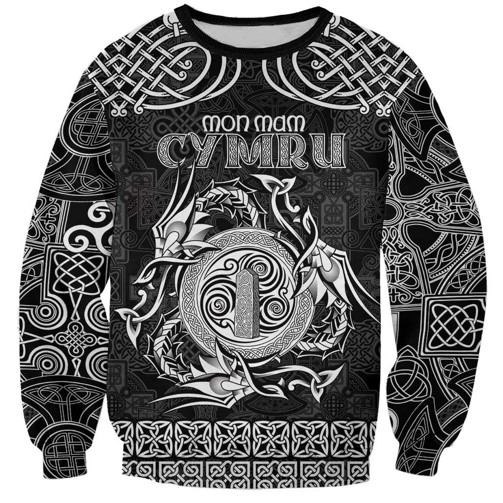 Personalized Anglesey Ynys Mon Sweatshirt Black Standing Stone Celtic-inspired - Wonder Print Shop