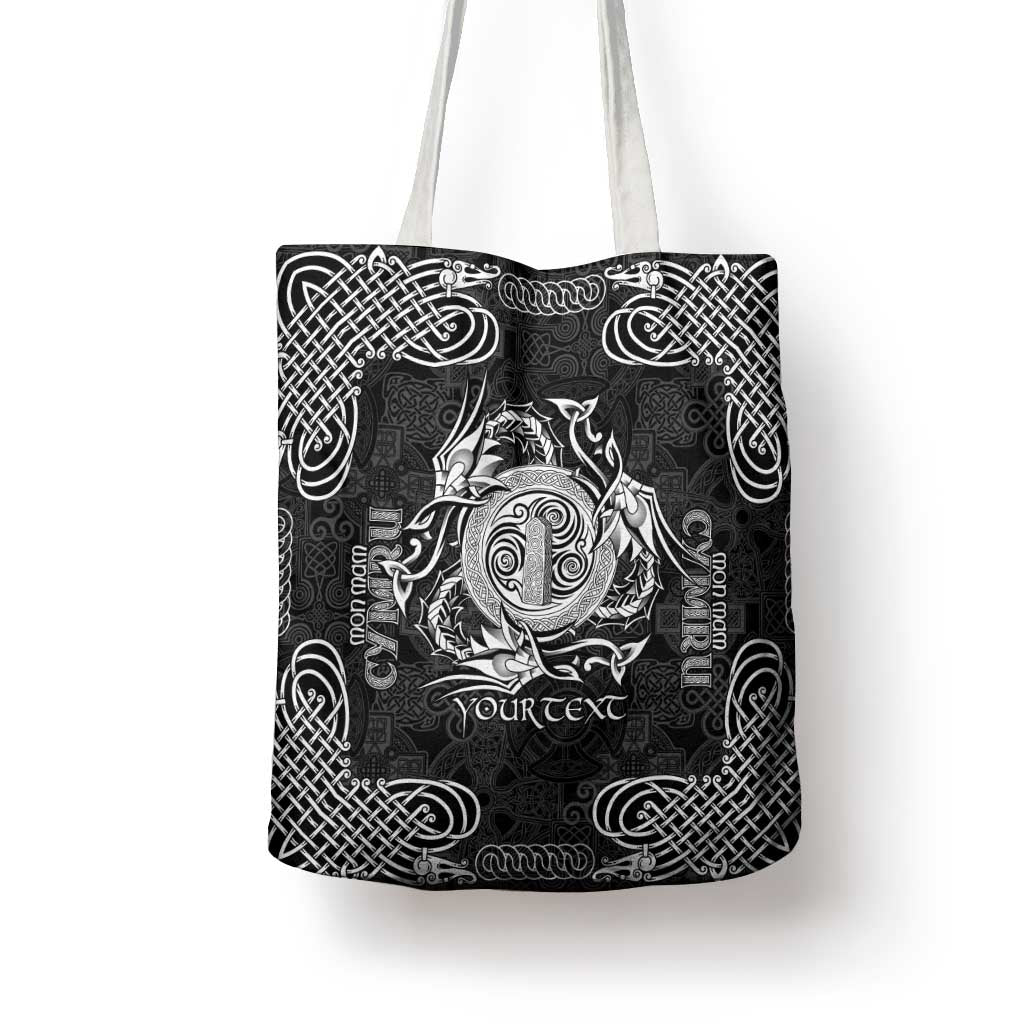 Personalized Anglesey Ynys Mon Tote Bag Black Standing Stone Celtic-inspired - Wonder Print Shop
