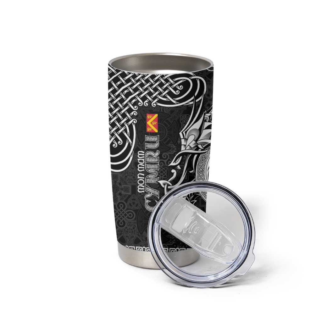 Personalized Anglesey Ynys Mon Tumbler Cup Black Standing Stone Celtic-inspired - Wonder Print Shop