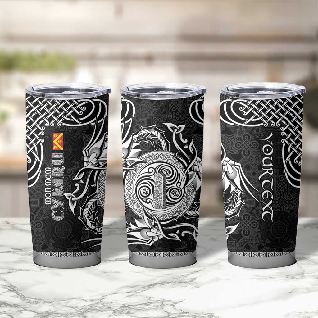 Personalized Anglesey Ynys Mon Tumbler Cup Black Standing Stone Celtic-inspired - Wonder Print Shop