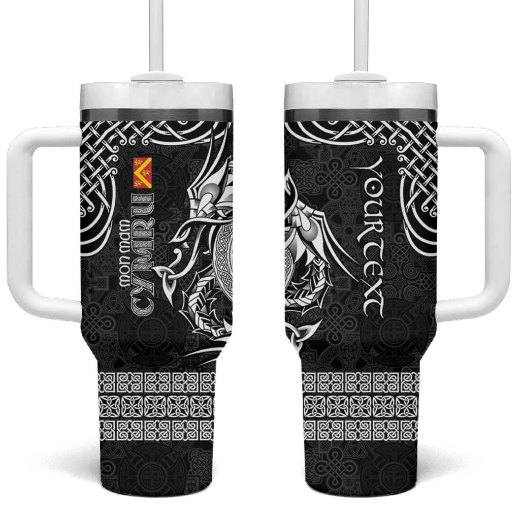 Personalized Anglesey Ynys Mon Tumbler With Handle Black Standing Stone Celtic-inspired - Wonder Print Shop