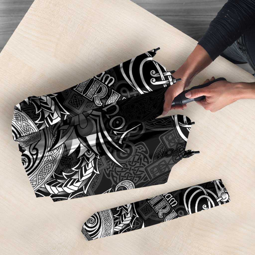 Personalized Anglesey Ynys Mon Umbrella Black Standing Stone Celtic-inspired - Wonder Print Shop