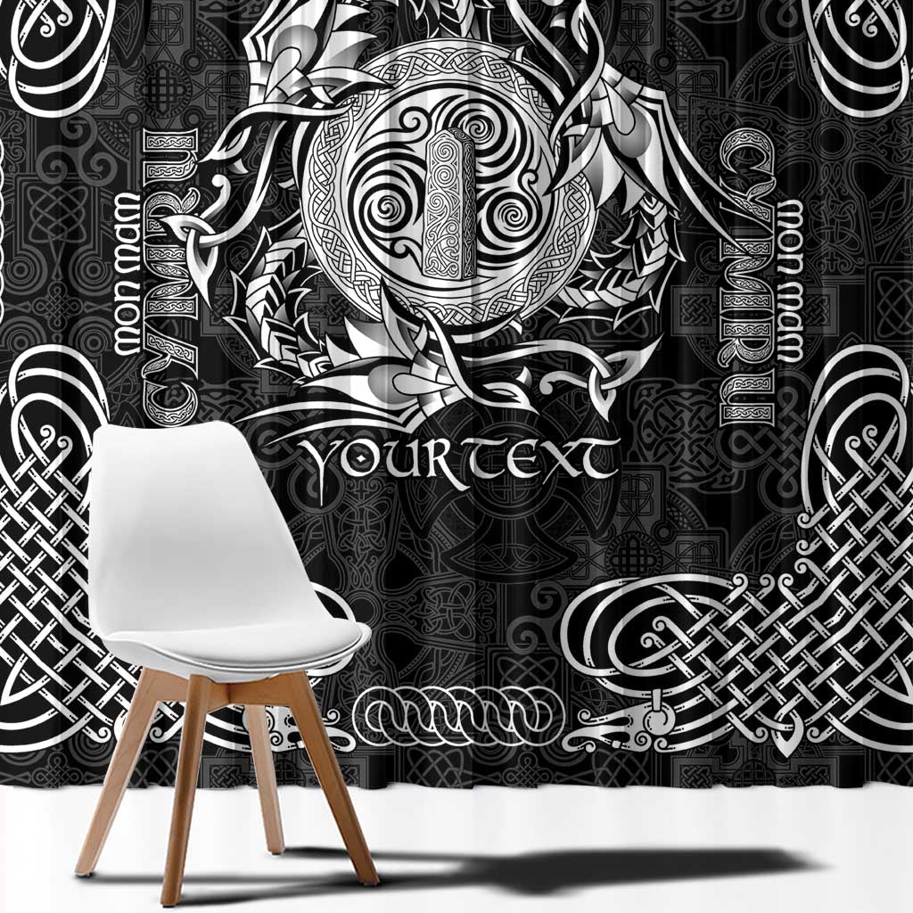 Personalized Anglesey Ynys Mon Window Curtain Black Standing Stone Celtic-inspired - Wonder Print Shop