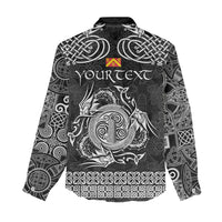 Personalized Anglesey Ynys Mon Women Casual Shirt Black Standing Stone Celtic-inspired - Wonder Print Shop