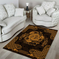 Personalized Anglesey Ynys Mon Area Rug Gold Standing Stone Celtic-inspired - Wonder Print Shop