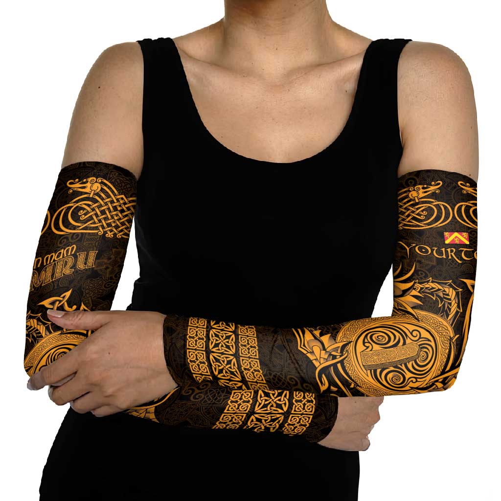 Personalized Anglesey Ynys Mon Arm Sleeves Gold Standing Stone Celtic-inspired - Wonder Print Shop