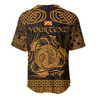 Personalized Anglesey Ynys Mon Baseball Jersey Gold Standing Stone Celtic-inspired - Wonder Print Shop