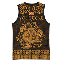 Personalized Anglesey Ynys Mon Basketball Jersey Gold Standing Stone Celtic-inspired - Wonder Print Shop