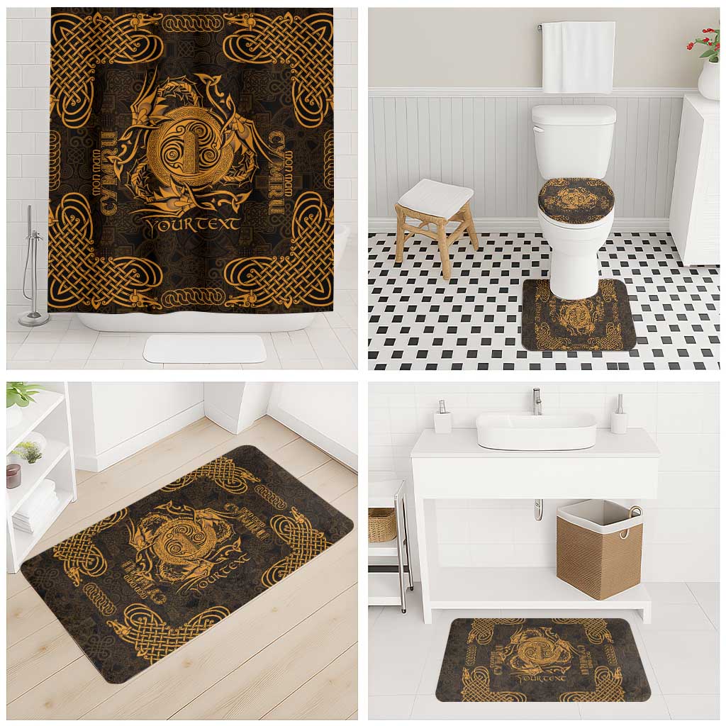 Personalized Anglesey Ynys Mon Bathroom Set Gold Standing Stone Celtic-inspired - Wonder Print Shop