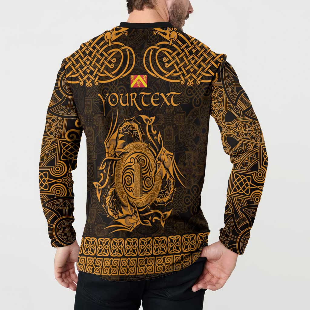 Personalized Anglesey Ynys Mon Button Sweatshirt Gold Standing Stone Celtic-inspired - Wonder Print Shop