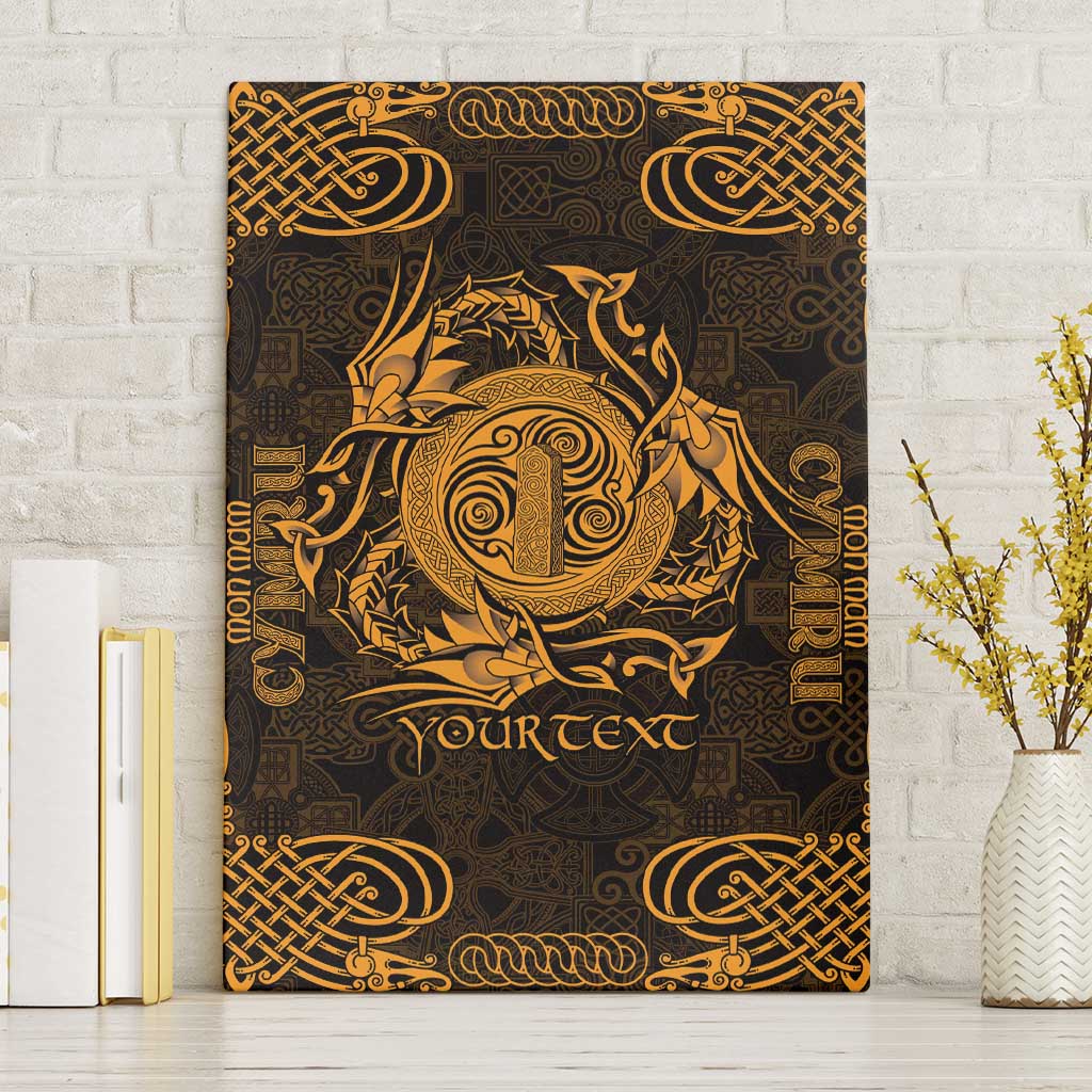 Personalized Anglesey Ynys Mon Canvas Wall Art Gold Standing Stone Celtic-inspired - Wonder Print Shop