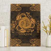 Personalized Anglesey Ynys Mon Canvas Wall Art Gold Standing Stone Celtic-inspired - Wonder Print Shop