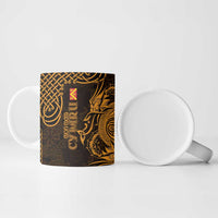Personalized Anglesey Ynys Mon Ceramic Mug Gold Standing Stone Celtic-inspired - Wonder Print Shop