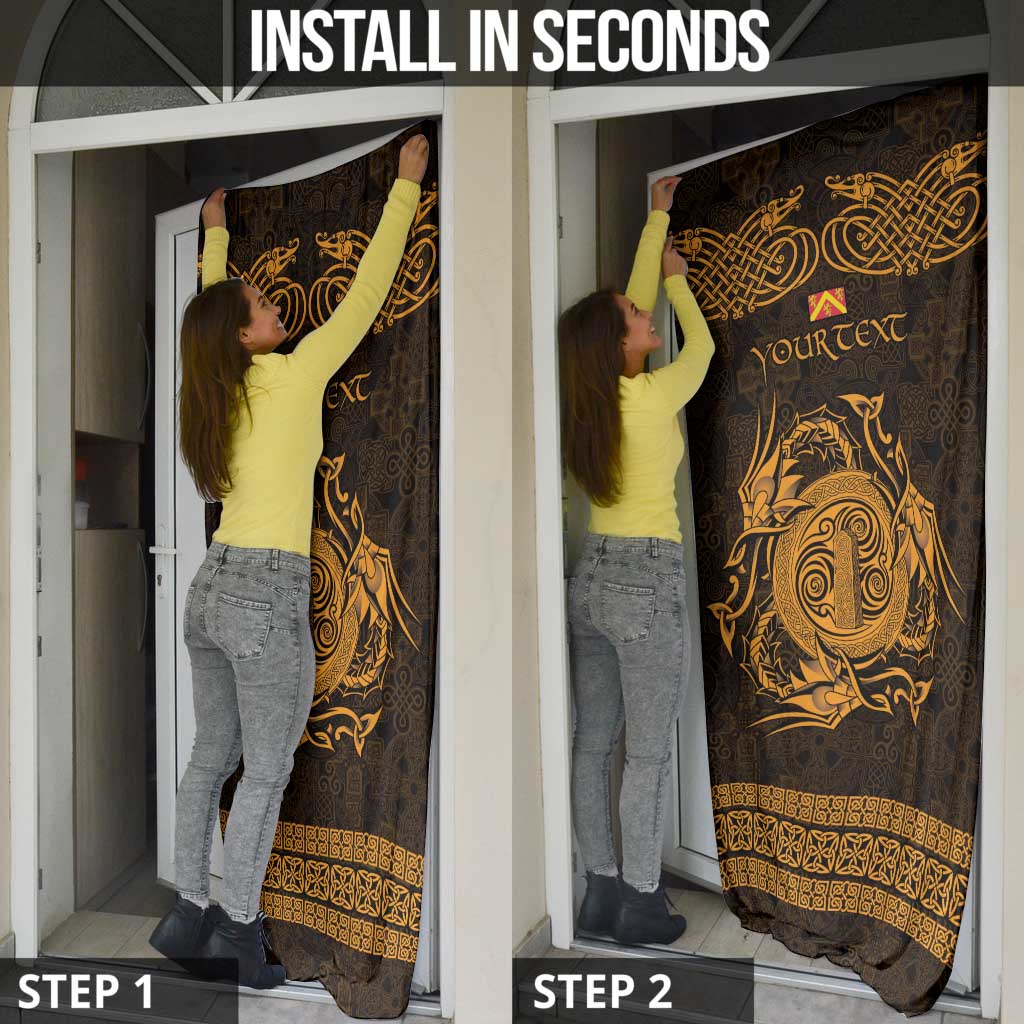 Personalized Anglesey Ynys Mon Door Cover Gold Standing Stone Celtic-inspired - Wonder Print Shop