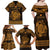 Personalized Anglesey Ynys Mon Family Matching Off Shoulder Maxi Dress and Hawaiian Shirt Gold Standing Stone Celtic-inspired - Wonder Print Shop