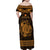 Personalized Anglesey Ynys Mon Family Matching Off Shoulder Maxi Dress and Hawaiian Shirt Gold Standing Stone Celtic-inspired - Wonder Print Shop