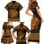 Personalized Anglesey Ynys Mon Family Matching Short Sleeve Bodycon Dress and Hawaiian Shirt Gold Standing Stone Celtic-inspired - Wonder Print Shop