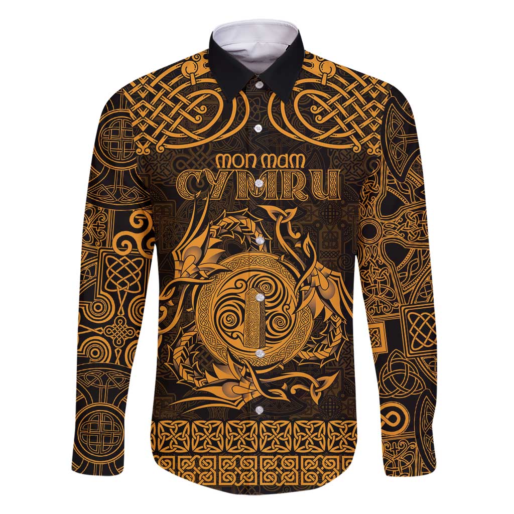 Personalized Anglesey Ynys Mon Family Matching Tank Maxi Dress and Hawaiian Shirt Gold Standing Stone Celtic-inspired - Wonder Print Shop